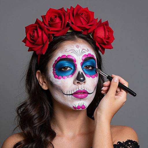 Day of the Dead Makeup with Roses