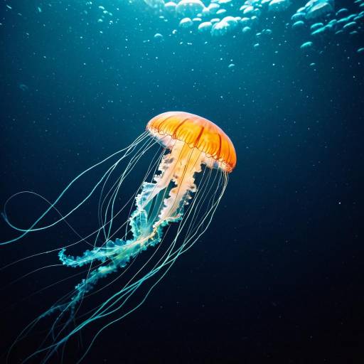 Bioluminescent Jellyfish in Ocean