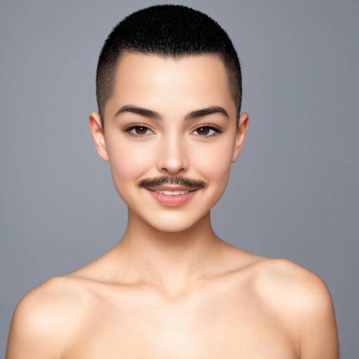 Muscular Man Portrait with Mustache and Makeup Muscular Man Portrait with Mustache and Makeup