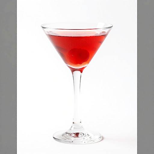 Clear Martini Glass with Red Cocktail