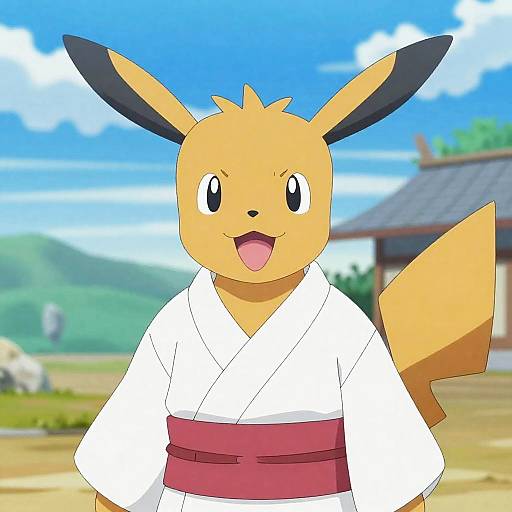 Photorealistic Lucario in Kimono