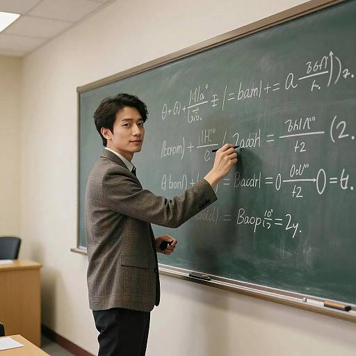 Confident Professor in Stylish Lecture