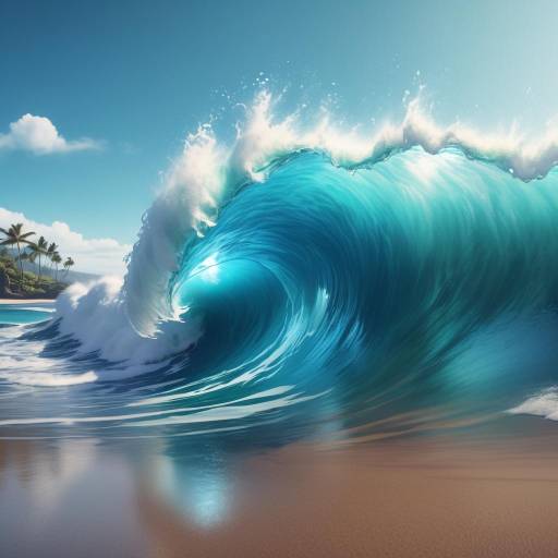 Azure Wave at Tranquil Hawaiian Beach Azure Wave at Tranquil Hawaiian Beach