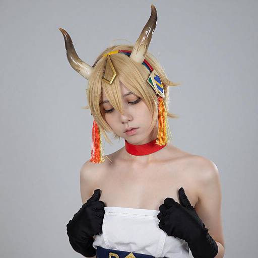 Shy Blonde Cosplay Portrait