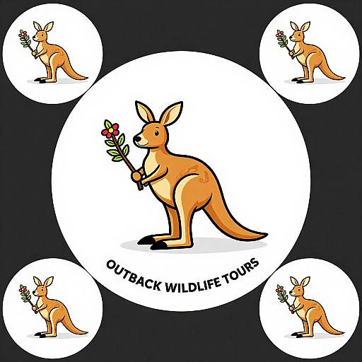 Joyful Cartoon Kangaroo Logo Design