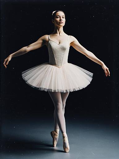 Ballet dancer in white tutu posing