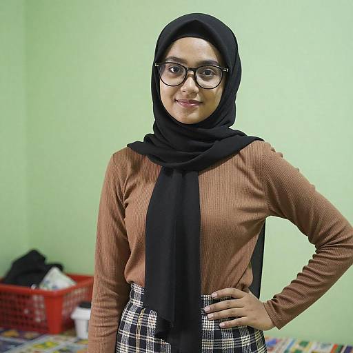 Portrait of Woman in Black Hijab