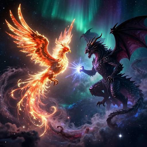 Celestial Phoenix and Dragon Battle