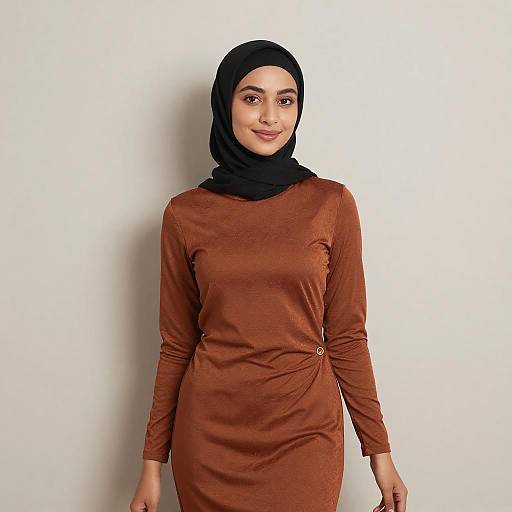 Portrait of Woman in Black Hijab