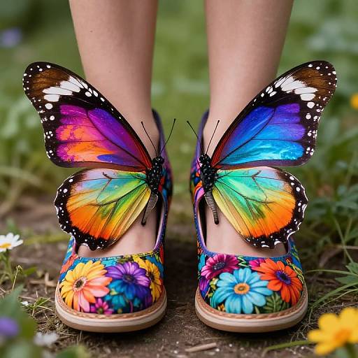 Whimsical Shoes with Butterfly Wings