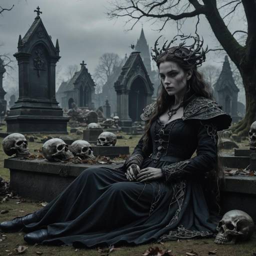 Rebellious Banshee in a Graveyard Scene Rebellious Banshee in a Graveyard Scene