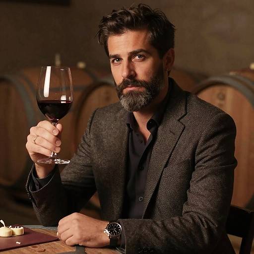 Stylish Man in Wine Cellar