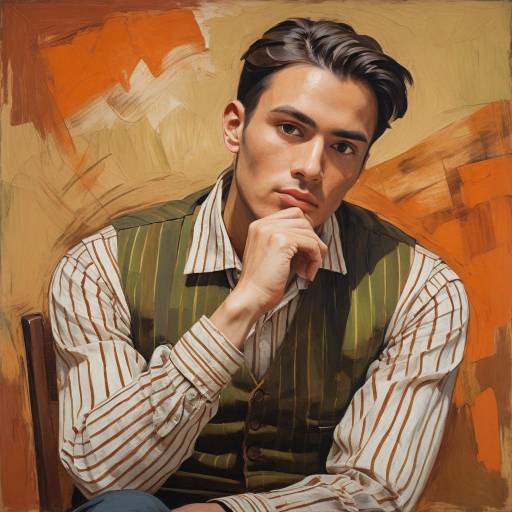 Thoughtful Young Man in Expressionist Style