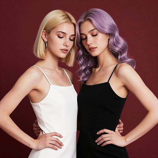 Elegant Couple with Contrasting Styles