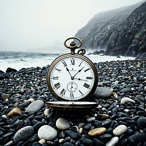 Mystical Pocket Watch by the Shore