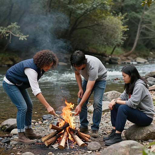 Building a Fire by the Riverside