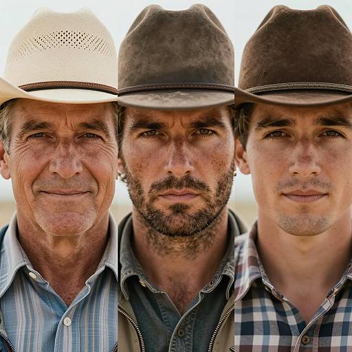Portraits of Men in Cowboy Hats