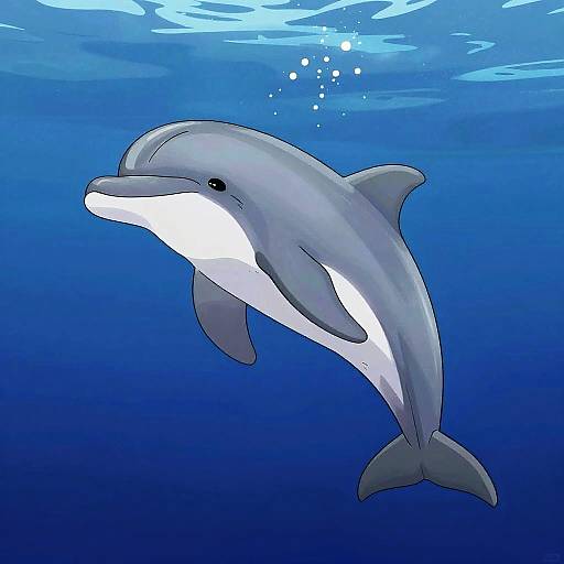 Animated Dolphin Swimming Scene