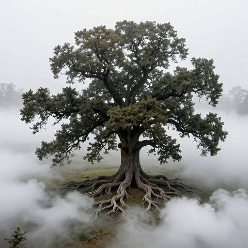 Surreal Dreamscape with Mystical Oak