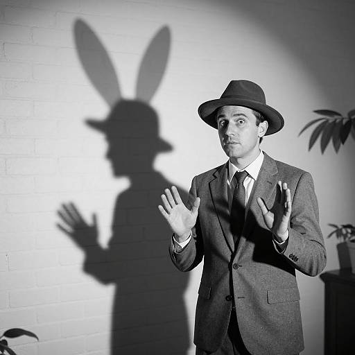 Surreal Shadows: Man and Rabbit