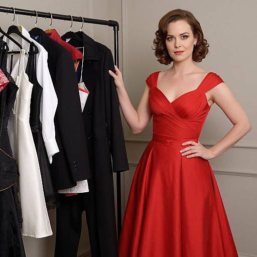 Woman in Red Dress Costume