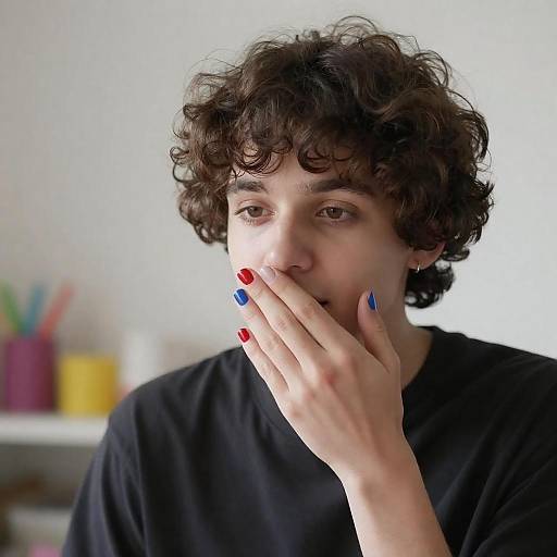 Softly Lit Portrait with Painted Nails