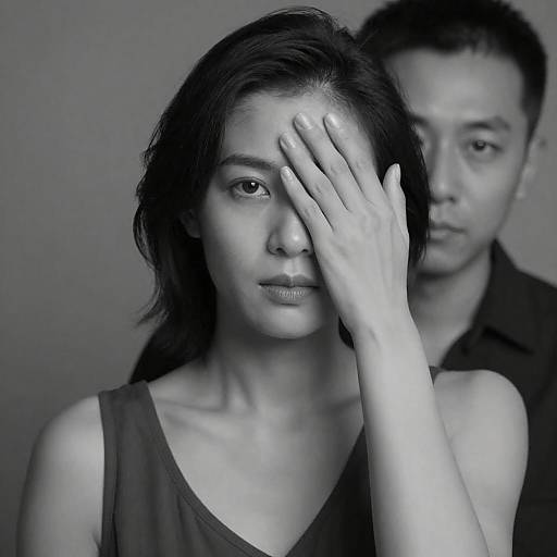 Intense Black-and-White Portrait of a Woman