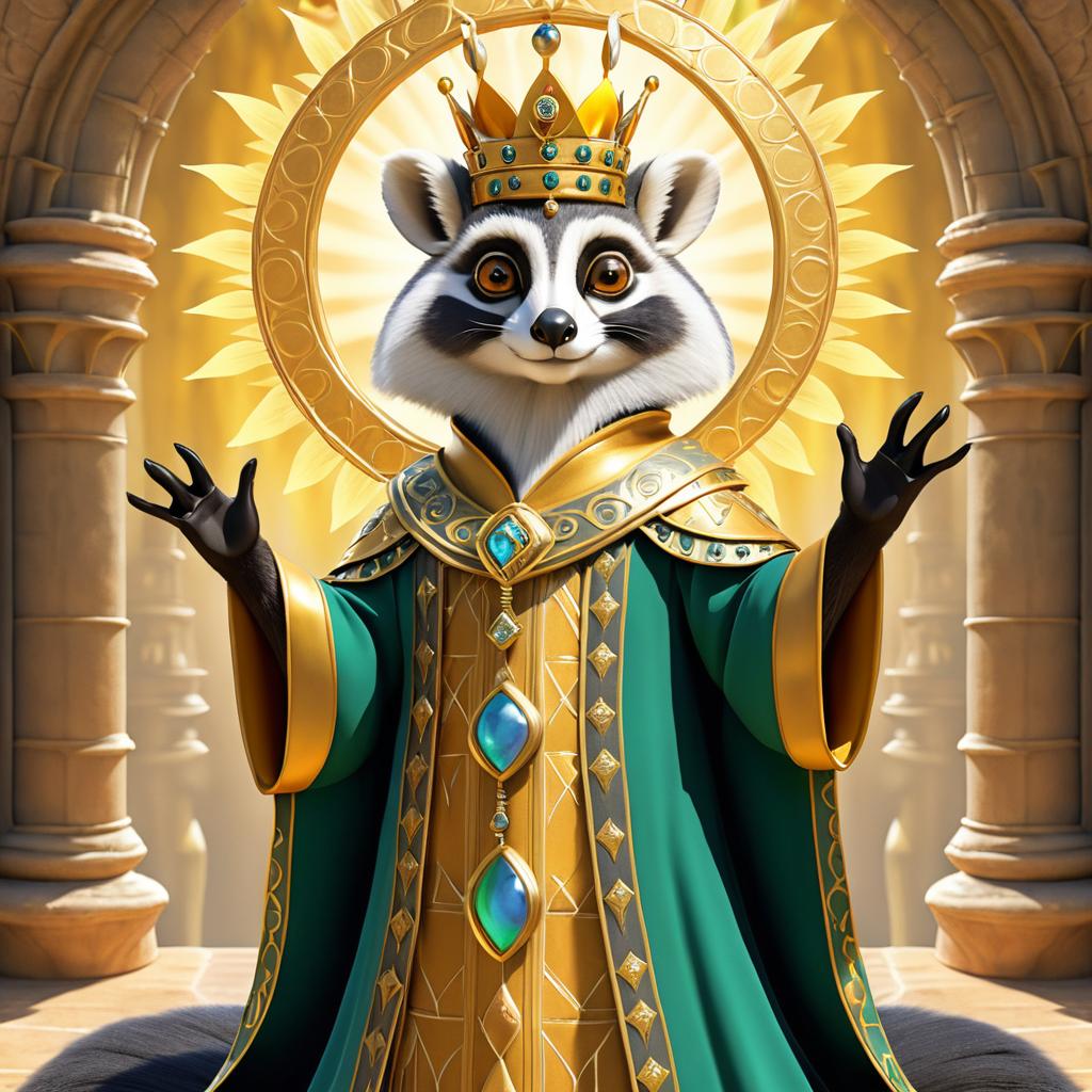 Majestic Lemur King in Medieval Attire