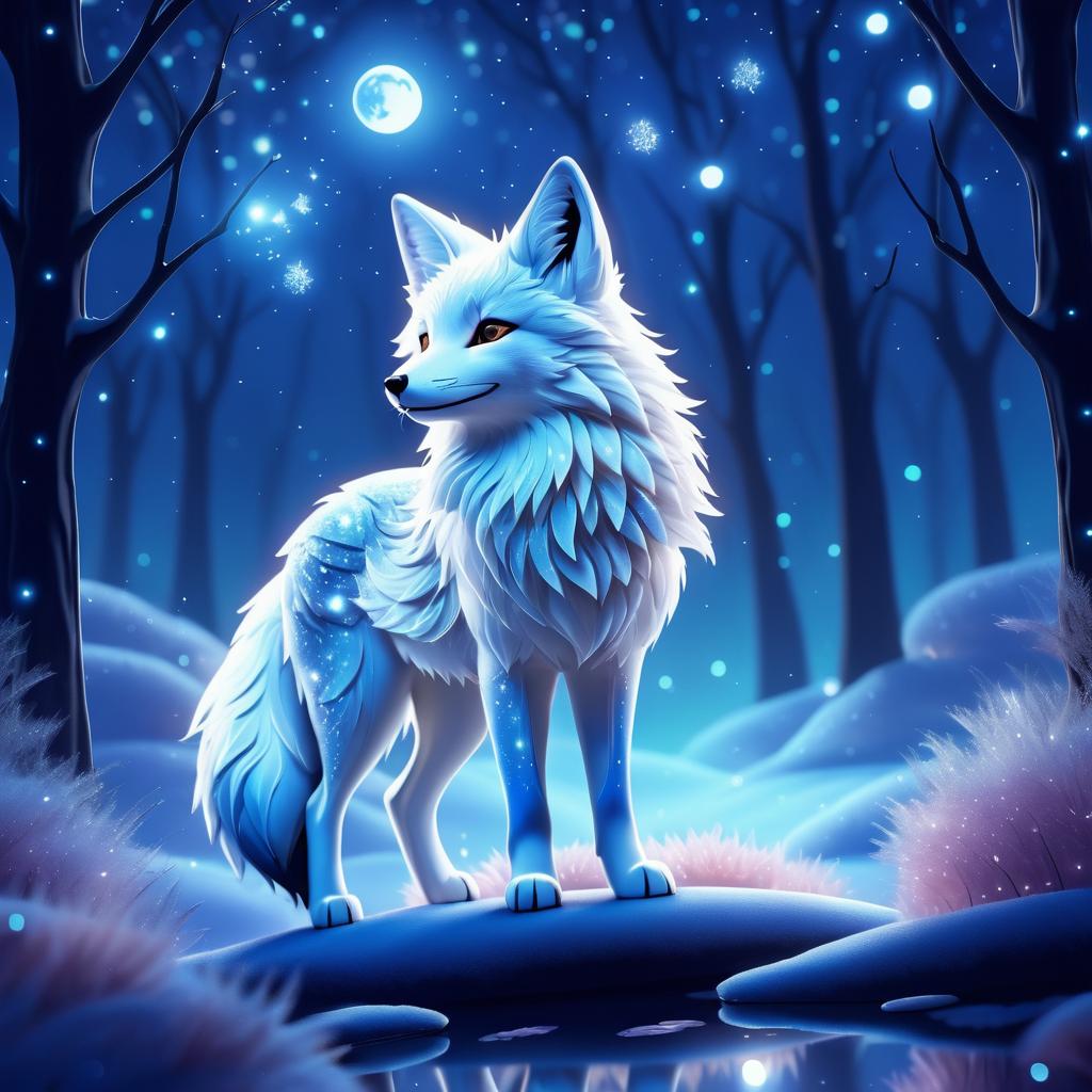 Ethereal Lunar Fox in Magical Glade