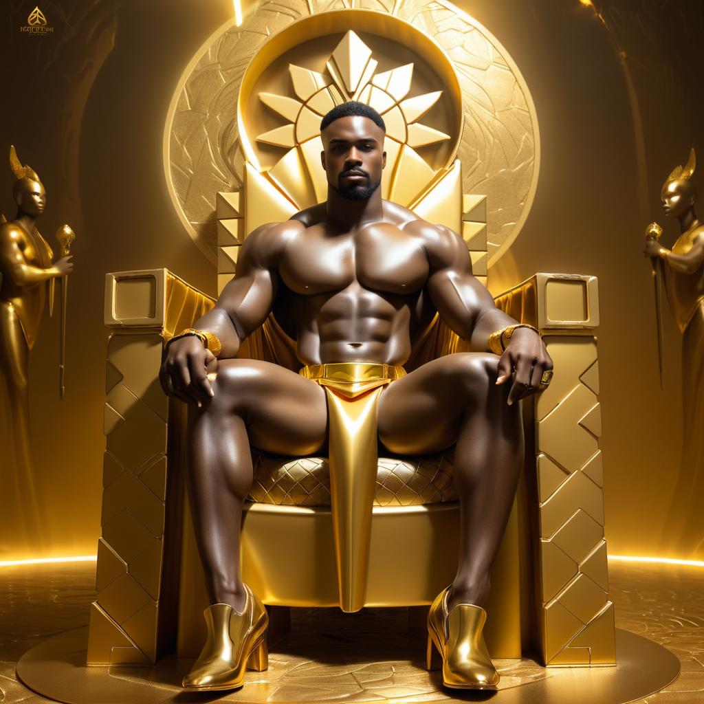 Surreal Titan on African Gold Throne