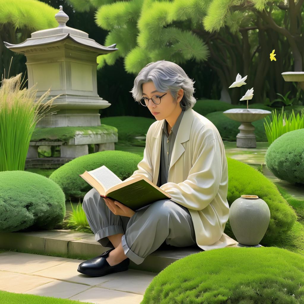 Philosopher in a Serene Garden