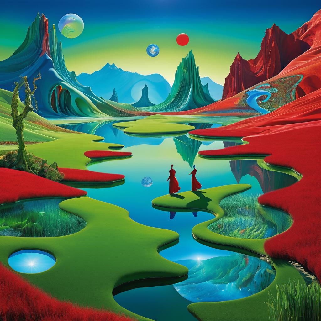 Dreamlike Wetland Surrealistic Painting