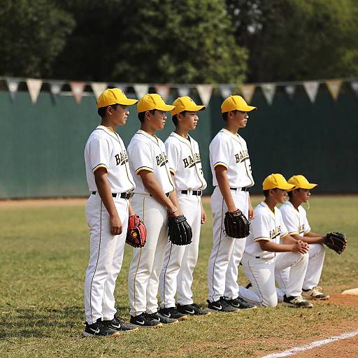 Youth Baseball Team on Grassy Field