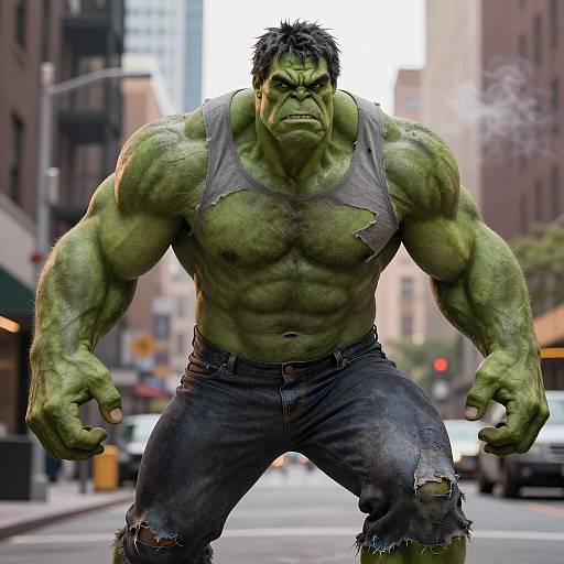 Photorealistic Hulk Costume in Action