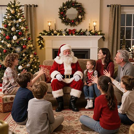 Joyful Family Christmas with Santa