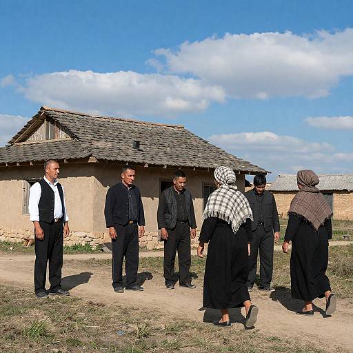 Traditional Rural Scene with People