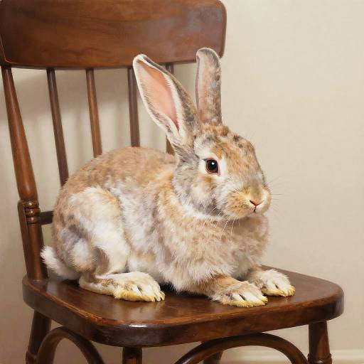 Furless Bunny on Vintage Chair