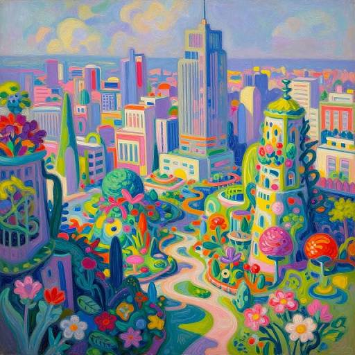 Impressionist Pop Art Cityscape