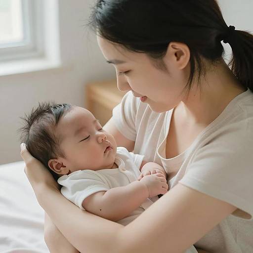 Serene Mother-Baby Bond in Tranquil Setting