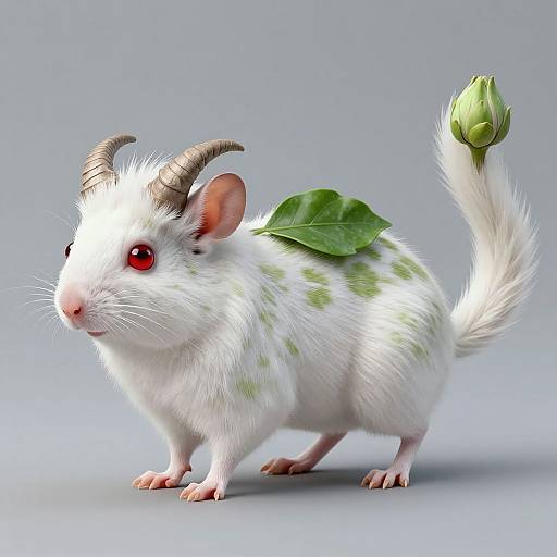 Fantastical Horned Rodent Creature