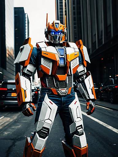 Man in Ratchet Transformers Cosplay Costume