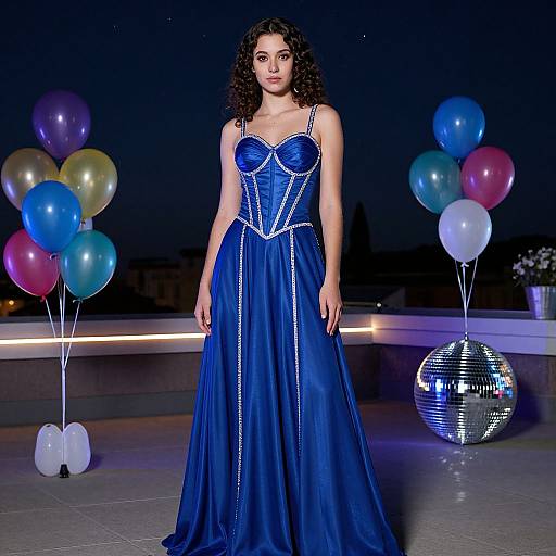 Elegant Rooftop Prom Night Scene