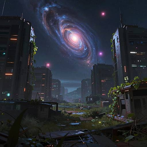 Futuristic City Reclaimed by Nature