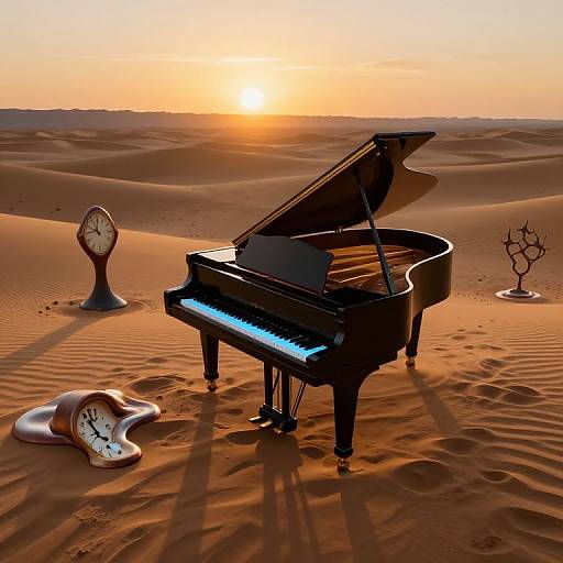 Surreal Floating Piano Dreamscape