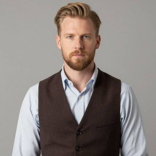 Blonde Bearded Man in Vest