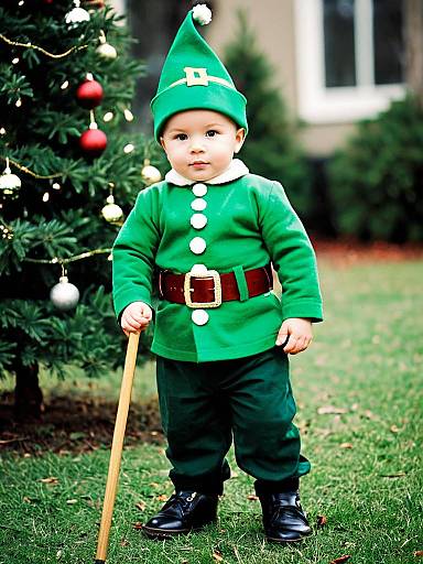 Baby Patrick in Green Christmas Costume