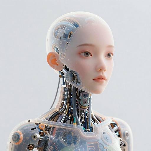 Translucent Humanoid AI Portrait