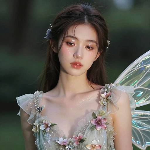 Dreamy Fairy in Floral Dress