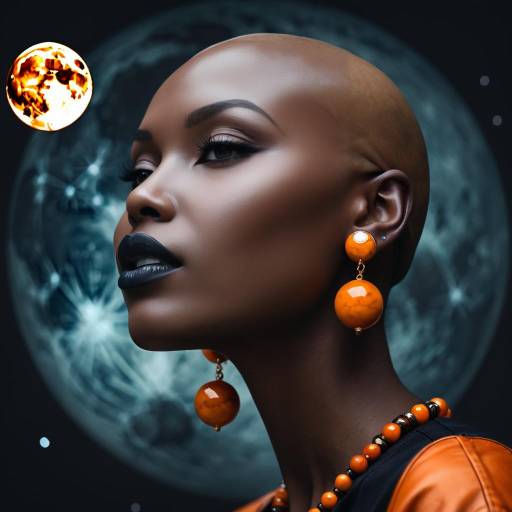 Surreal Profile Portrait of a Bald Girl