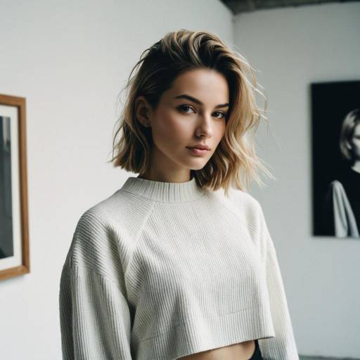 Fashion model with textured crop hairstyle